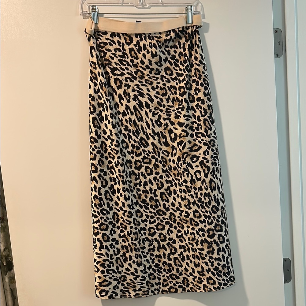 J. Crew Animal Print Midi Skirt
